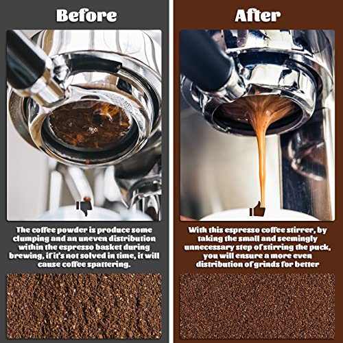 Jeymei WDT Espresso Distribution Tool,Espresso Whisk with 8 Extra 0.35mm 304 Stainless Steel Needles，Espresso Comb Tool for Barista Black Coffee Ground Stirrer - My Kitchen Products