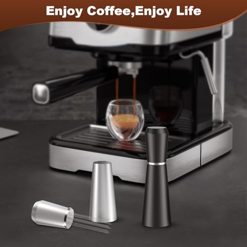 Jeymei WDT Espresso Distribution Tool,Espresso Whisk with 8 Extra 0.35mm 304 Stainless Steel Needles，Espresso Comb Tool for Barista Black Coffee Ground Stirrer - My Kitchen Products