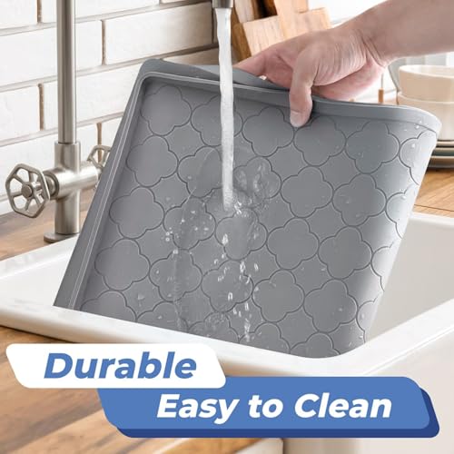 Jin&Bao Waterproof Under Sink Mat 34" x 22", Thick Silicone Mat Cabinet Protector for Kitchen and Bathroom, Shelf Liner, Home Organizer and Storage, Multipurpose Tray for Gadgets and Essentials - My Kitchen Products