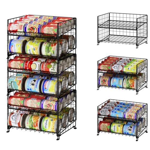 JKsmart 3-Pack Stackable Rack Organizer, Can Rack Storage for Kitchen Pantry Cabinet Holds Up to 64