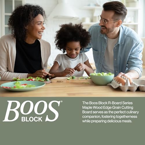 John Boos R-Board Series Rectangular Wooden Maple Cutting Board 18”x12” – 1.5” Thick, 10-lb Reversible Butcher Block with Edge-Grain & Finger Grips – Made in the USA - My Kitchen Products