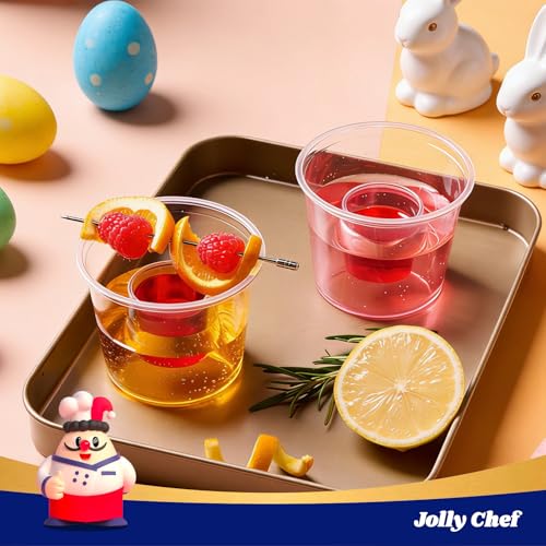 JOLLY CHEF 100 Disposable Bomber Cups,4oz Clear Plastic Bomber Shot Glasses Highly Durable and Reusable Perfect for Shots for Wedding, Valentine's Day - My Kitchen Products