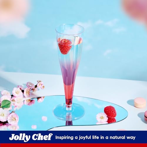 JOLLY CHEF 100 Pack Plastic Champagne Flutes Disposable 4.5 oz Clear Plastic Champagne Glasses Suitable for Wedding, Thanksgiving Day, Christmas - My Kitchen Products