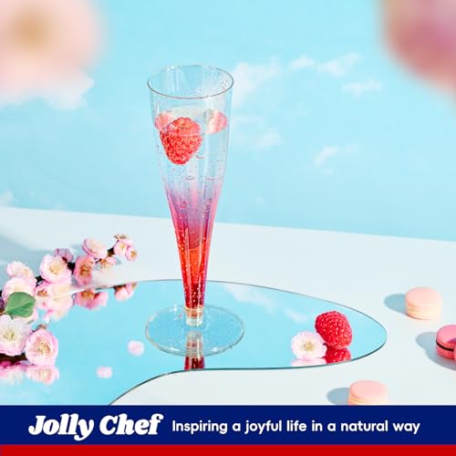 JOLLY CHEF 100 Pack Plastic Champagne Flutes Disposable 4.5 oz Gold Glitter Plastic Champagne Glasses for Wedding, Thanksgiving Day, Christmas - My Kitchen Products