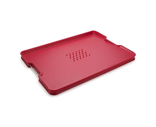 Joseph Joseph Cut&Carve Plus - Non-Slip, Multi-Function, Double-Sided Cutting Board for Food Preparation and Carving- Dishwasher Safe, Extra Large, Red - My Kitchen Products