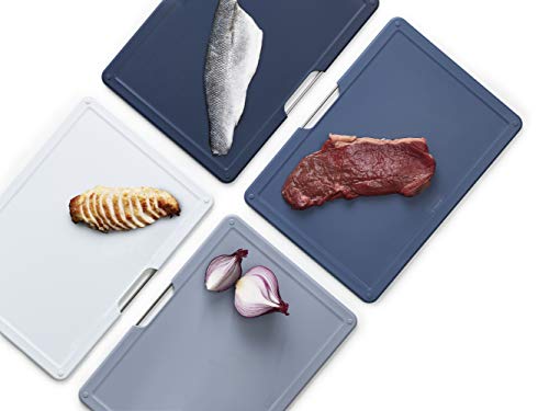 Joseph Joseph Folio 4-Piece Colour coded Cutting Board Set, Slimline case for organized Kitchen storage, Graphite - My Kitchen Products