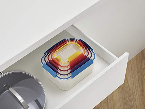 Joseph Joseph Nest Lock Plastic BPA Free Food Storage Container Set with Lockable Airtight Leakproof Lids, 10-Piece, Multi-Color - My Kitchen Products
