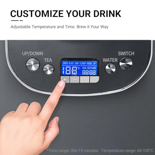 Joydeem Hot Tea Maker, Glass Electric Kettle with Auto Lift Tea Infuser and Temperature Control, 1.7L, JD-ZC6088G - My Kitchen Products