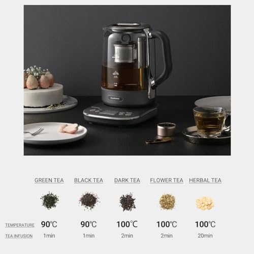 Joydeem Hot Tea Maker, Glass Electric Kettle with Auto Lift Tea Infuser and Temperature Control, 1.7L, JD-ZC6088G - My Kitchen Products