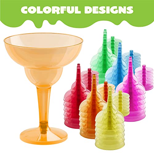 JOYIN 36 Packs Plastic Margarita Glasses Cups 12 oz Disposable Cinco De Mayo Fiesta Party Decoration for Fun Taco Party Supplies, Neon Cocktail Cups, Mexican Theme for Carnivals - My Kitchen Products