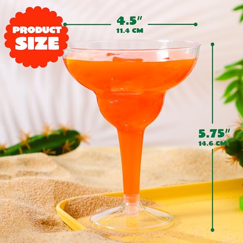 JOYIN 36 pcs Clear Plastic Martinni Glasses, 12 oz Disposable Plastic Margarita Cups, plastic champagne glass, cocktail Cup for Fiesta, Taco Night, and Mexican Themed Party Supplies - My Kitchen Products