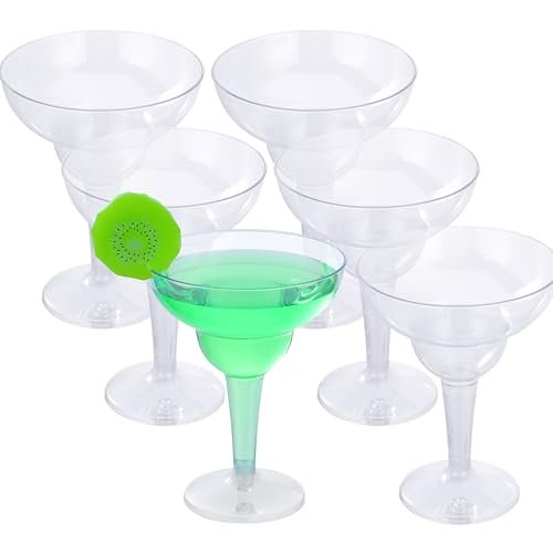 JOYIN 36 pcs Clear Plastic Martinni Glasses, 12 oz Disposable Plastic Margarita Cups, plastic champagne glass, cocktail Cup for Fiesta, Taco Night, and Mexican Themed Party Supplies - My Kitchen Products