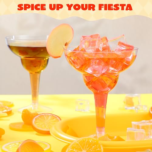 JOYIN 36 pcs Clear Plastic Martinni Glasses, 12 oz Disposable Plastic Margarita Cups, plastic champagne glass, cocktail Cup for Fiesta, Taco Night, and Mexican Themed Party Supplies - My Kitchen Products