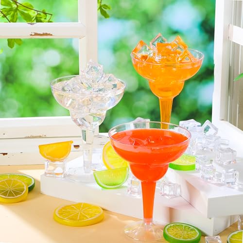 JOYIN 36 pcs Clear Plastic Martinni Glasses, 12 oz Disposable Plastic Margarita Cups, plastic champagne glass, cocktail Cup for Fiesta, Taco Night, and Mexican Themed Party Supplies - My Kitchen Products