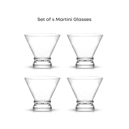 JoyJolt Afina Stemless Martini Glasses Set of 4, 8.5oz Liquor Drinking Glasses for Cocktail and Margarita, Bar Glass Cups, Glass Dessert Cups - My Kitchen Products