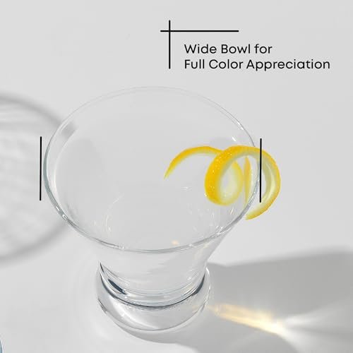 JoyJolt Afina Stemless Martini Glasses Set of 4, 8.5oz Liquor Drinking Glasses for Cocktail and Margarita, Bar Glass Cups, Glass Dessert Cups - My Kitchen Products