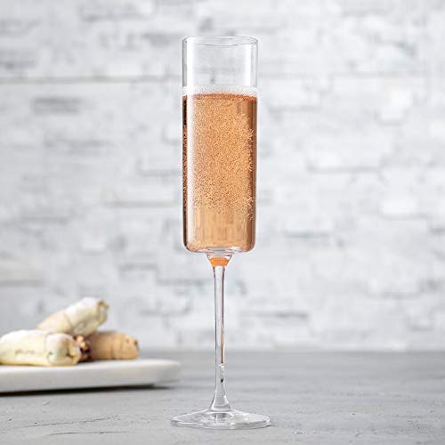 JoyJolt Champagne Flutes, Claire Collection Crystal Champagne Glasses Set of 2, 5.7 Ounce Capacity, Exquisite Craftsmanship, Ideal for Home Bar, Special Occasions – Made in Europe - My Kitchen Products