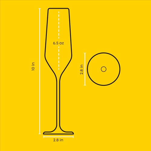 JoyJolt Champagne Glasses Layla Collection, Set of 4 – 6.7 oz Elegant Crystal Stemmed Champagne Flutes for Prosecco, Sparkling Wine, Mimosas, Cocktails, Weddings, Anniversaries, Parties - My Kitchen Products