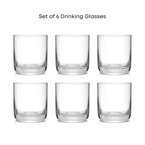 JoyJolt Faye Crystal Whiskey Glasses, Lowball Glasses Set of 6, 10oz Short Glass Tumbler, Double Old Fashioned Rocks Glass for Scotch or Bourbon, Dishwasher Safe Glassware - My Kitchen Products
