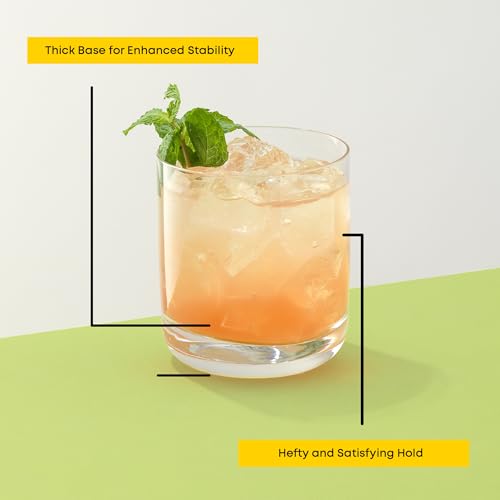 JoyJolt Faye Crystal Whiskey Glasses, Lowball Glasses Set of 6, 10oz Short Glass Tumbler, Double Old Fashioned Rocks Glass for Scotch or Bourbon, Dishwasher Safe Glassware - My Kitchen Products