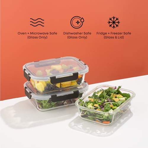 JoyJolt Glass Food Storage Containers with Lids. 5 Pack Glass Meal Prep Containers Reusable 35oz Single Compartment Airtight Container Set. Lunch Containers for Adults and Kitchen Storage Containers - My Kitchen Products
