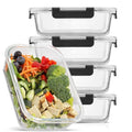 JoyJolt Glass Food Storage Containers with Lids. 5 Pack Glass Meal Prep Containers Reusable 35oz Single Compartment Airtight Container Set. Lunch Containers for Adults and Kitchen Storage Containers - My Kitchen Products