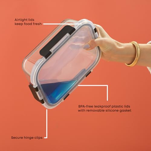 JoyJolt Glass Food Storage Containers with Lids. 5 Pack Glass Meal Prep Containers Reusable 35oz Single Compartment Airtight Container Set. Lunch Containers for Adults and Kitchen Storage Containers - My Kitchen Products
