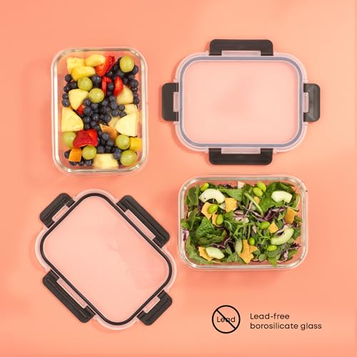JoyJolt Glass Food Storage Containers with Lids. 5 Pack Glass Meal Prep Containers Reusable 35oz Single Compartment Airtight Container Set. Lunch Containers for Adults and Kitchen Storage Containers - My Kitchen Products