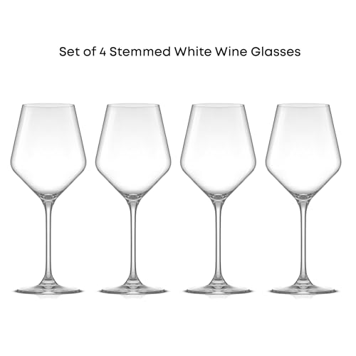 JoyJolt Layla White Wine Glasses, Set of 4 Italian Glasses, 13.5 oz Clear – Made in Europe - My Kitchen Products
