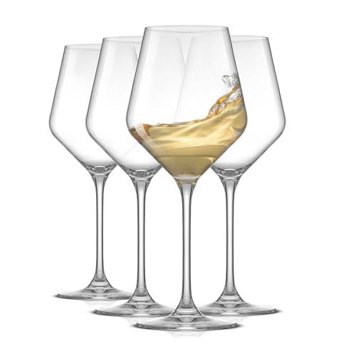 JoyJolt Layla White Wine Glasses, Set of 4 Italian Glasses, 13.5 oz Clear – Made in Europe - My Kitchen Products
