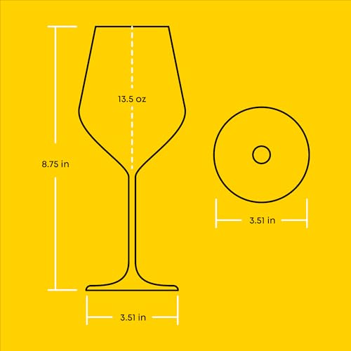 JoyJolt Layla White Wine Glasses, Set of 4 Italian Glasses, 13.5 oz Clear – Made in Europe - My Kitchen Products
