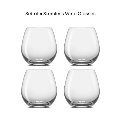 JoyJolt Spirits Stemless Wine Glasses for Red or White Wine (Set of 4)-15-Ounces - My Kitchen Products