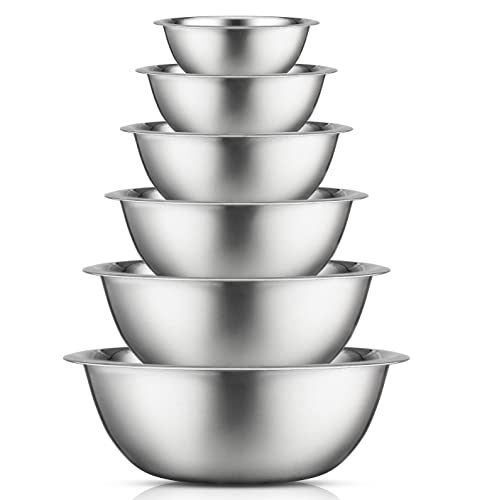 JoyJolt Stainless Steel Mixing Bowl Set - 6 Piece Nesting Bowls, 5qt to 0.5qt, Ideal for Kitchen, Cooking, Baking and Storage - My Kitchen Products