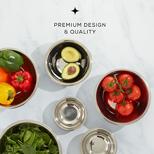 JoyJolt Stainless Steel Mixing Bowl Set - 6 Piece Nesting Bowls, 5qt to 0.5qt, Ideal for Kitchen, Cooking, Baking and Storage - My Kitchen Products