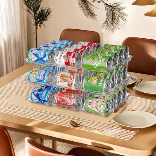 Jsyrjing Can Organizer for Pantry, 3-Tier Stackable Can Dispenser Rack