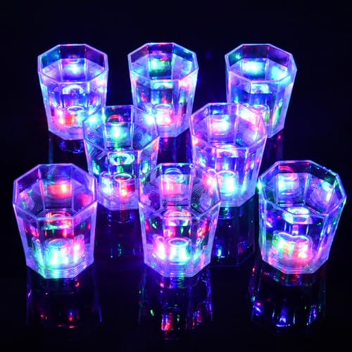 JTWKING Light Up Shot Glasses Set of 24 Party Favors Adults Shot Cups for Party LED Flash Light Up Drinking Glasses Glow in the Dark Shot Glasses for Birthday Valentine Day Weddings Festivals etc - My Kitchen Products