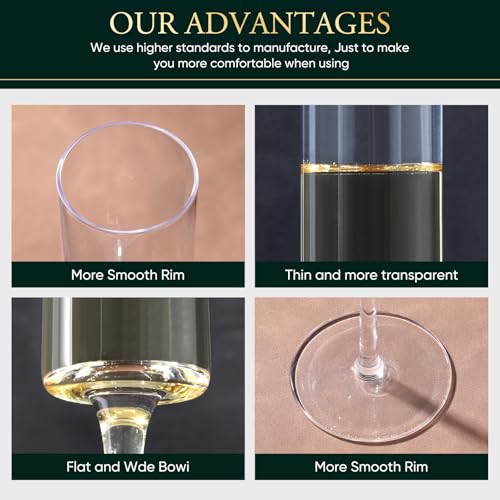 JYB&XY Champagne Flutes Set of 6 Hand Blown Elegant Champagne Glasses With Long Stem Elegant Sparkling Wine Stemware 6.5oz- for Women, Men, Wedding, Anniversary, Christmas, Birthday,Parties - My Kitchen Products