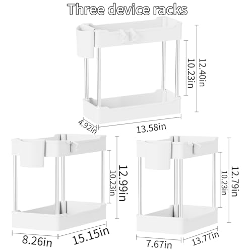 JYSMYWS 3 Pack Under Sink Organizer Bathroom and Storage Cabinet (White) - My Kitchen Products