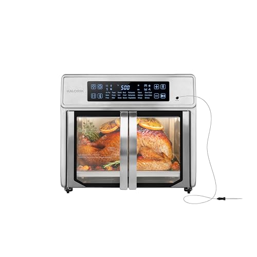 Kalorik Air Fryer Oven MAXX Advance Series 26-Quart with Digital Controls Easy-View Door and 21 Smart Cooking Presets, Includes Cooking Accessories with XXL Air Fry Basket, 1700-Watts, Stainless Steel - My Kitchen Products