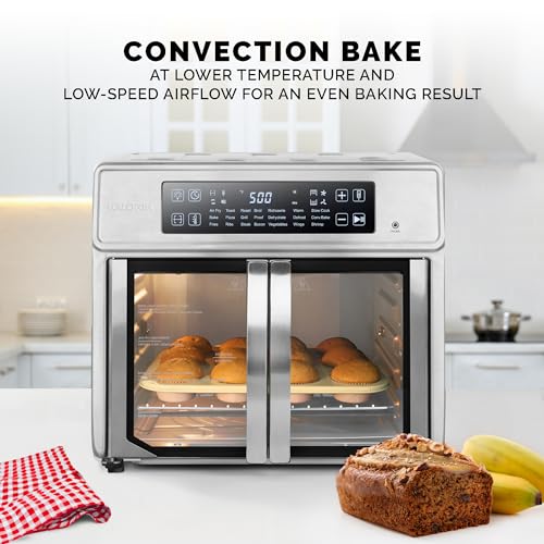 Kalorik Air Fryer Oven MAXX Advance Series 26-Quart with Digital Controls Easy-View Door and 21 Smart Cooking Presets, Includes Cooking Accessories with XXL Air Fry Basket, 1700-Watts, Stainless Steel - My Kitchen Products