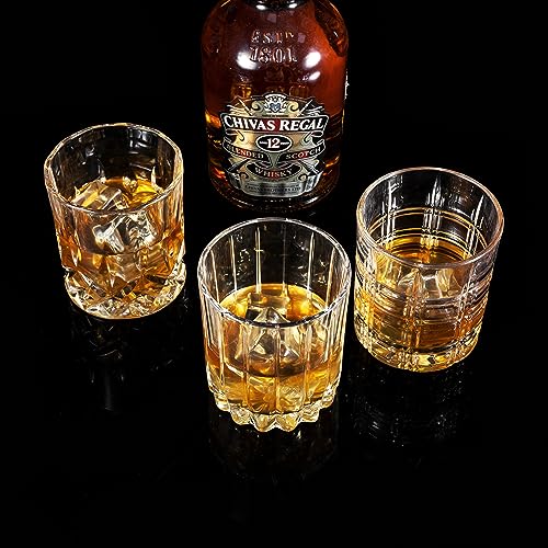 KANARS Crystal Whiskey Glasses, Mixed 10 Oz Scotch Glasses Set of 6, Rock Bar Tumblers 3 Patterns in Luxury Gift Box for Birthday, Anniversary, Housewarming, Father's Day and Wedding - My Kitchen Products