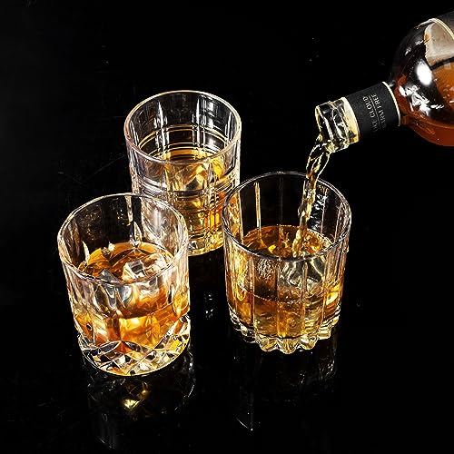 KANARS Crystal Whiskey Glasses, Mixed 10 Oz Scotch Glasses Set of 6, Rock Bar Tumblers 3 Patterns in Luxury Gift Box for Birthday, Anniversary, Housewarming, Father's Day and Wedding - My Kitchen Products