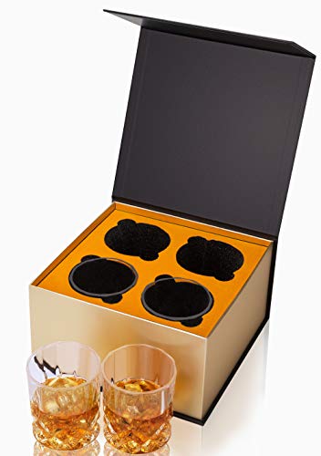 KANARS Old Fashioned Whiskey Glasses with Luxury Box - 10 Oz Rocks Barware For Scotch, Bourbon, Liquor and Cocktail Drinks - Set of 4 - Men Gift - My Kitchen Products