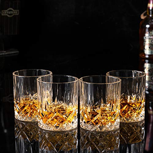 KANARS Old Fashioned Whiskey Glasses with Luxury Box - 10 Oz Rocks Barware For Scotch, Bourbon, Liquor and Cocktail Drinks - Set of 4 - Men Gift - My Kitchen Products