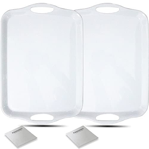 KAQAHIDO Large Melamine Serving Trays for Eating, 17.5’’ x 12’’ Serve Platter for Appetizer, Charcuterie, Food