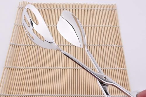 KEBE 2-PACK Serving Tongs for Cooking Buffet Party Catering, Thickening Food Serving Cake Bread Kitchen Salad Tongs, Stainless Steel - My Kitchen Products
