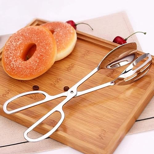 KEBE 2-PACK Serving Tongs for Cooking Buffet Party Catering, Thickening Food Serving Cake Bread Kitchen Salad Tongs, Stainless Steel - My Kitchen Products