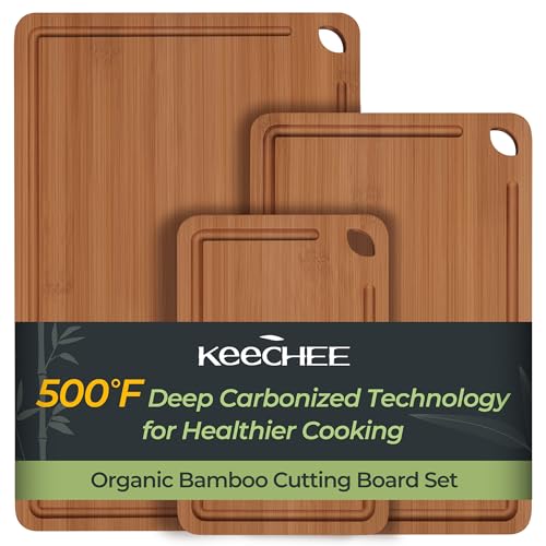 Keechee Bamboo Cutting Board, Durable Wood Cutting Boards for Kitchen with Deep Juice Grooves & Built-in Handles, Ideal Charcuterie & Chopping for Meat, Vegetables and Fruits Ideal Kitchen Gifts - My Kitchen Products