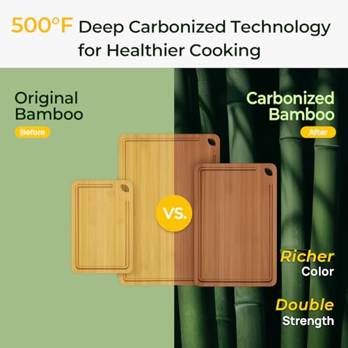 Keechee Bamboo Cutting Board, Durable Wood Cutting Boards for Kitchen with Deep Juice Grooves & Built-in Handles, Ideal Charcuterie & Chopping for Meat, Vegetables and Fruits Ideal Kitchen Gifts - My Kitchen Products