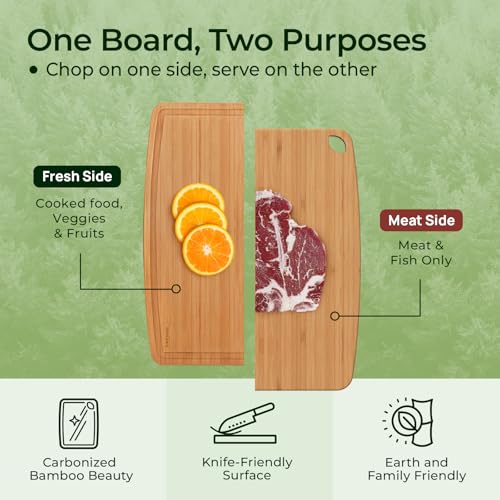 Keechee Dishwasher Safe Bamboo Cutting Board, Lightweight & Durable Wood Cutting Board, Reversible with Juice Groove, Easy to Store & Clean, Ideal Kitchen Gift for Home Cooks - My Kitchen Products